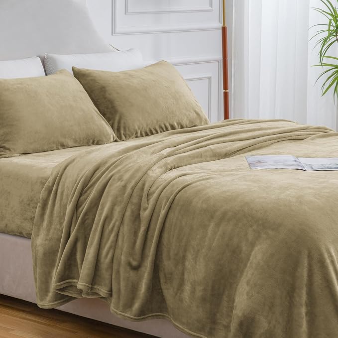 BEDELITE Flannel Sheets Twin Size Camel - Image 9