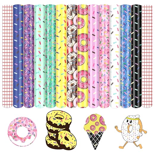 Tintnut Donut Permanent Vinyl 12x10in 12 Sheets Permanent Adhesive Vinyl | by Tintnut