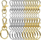 LEOBRO 60 PCS Lobster Claw Clasps and Key Rings, Keychain Clips and Key Chain by LEOBRO