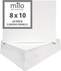 milo Canvas Flat Panel Boards for Painting, 8x10 inch, 24 Pack, Mixed Wet Media by milo