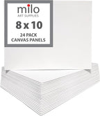 milo Canvas Flat Panel Boards for Painting, 8x10 inch, 24 Pack, Mixed Wet Media by milo