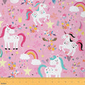 Rainbow Unicorn Fabric by The Yard, Cute White Horse Animal Soft Flannel by CastleFairy