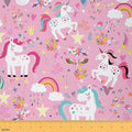 Rainbow Unicorn Fabric by The Yard, Cute White Horse Animal Soft Flannel by CastleFairy