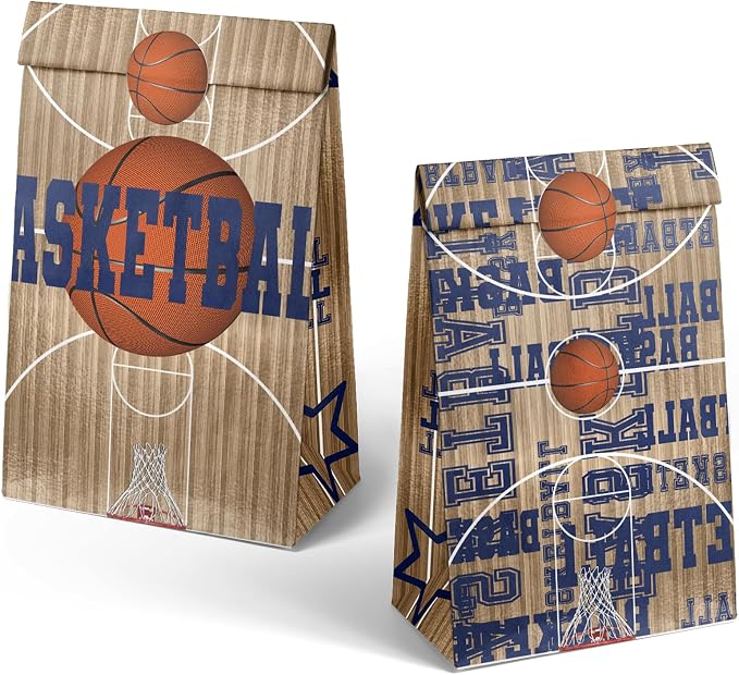 Basketball Party Favor Bags – 24 Pcs Basketball Gift Bags - Image 2