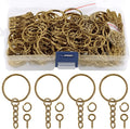 Swpeet 450Pcs Bronze 1" 25mm Key Chain Rings Kit, Including 150Pcs Keychain by Swpeet