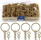 Swpeet 450Pcs Bronze 1" 25mm Key Chain Rings Kit, Including 150Pcs Keychain by Swpeet