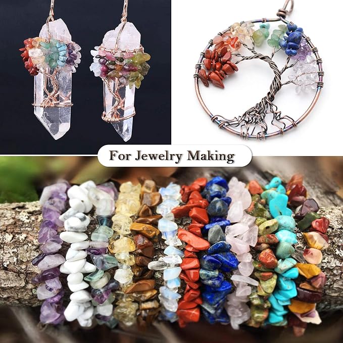 456 PCs Natural Chip Stone Beads, 5-8mm Irregular Multicolor Gemstones Loose - Image 5