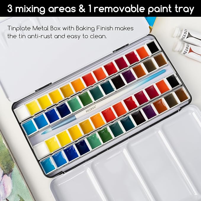 MEEDEN Empty Watercolor Paint Palette: Travel Water Color Palette Tin - Image 3