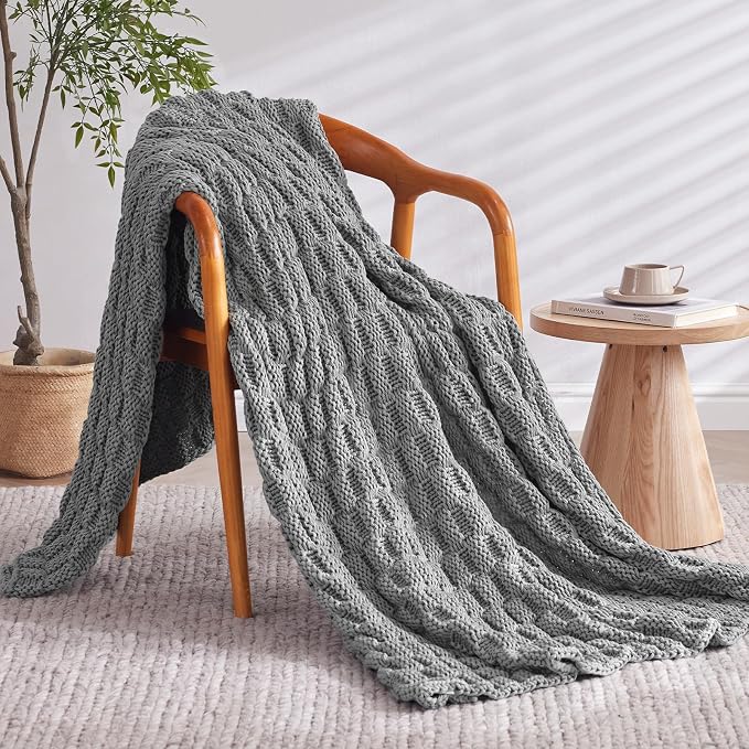 Knitted Weighted Blanket for Adult, No Beads Heavy Blanket 60” x 80'' 17lbs - Image 2