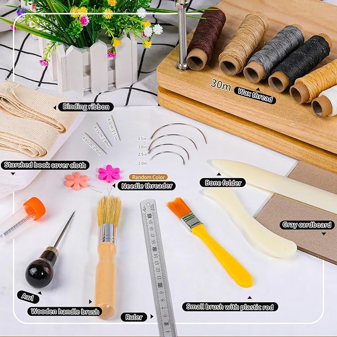 JUPEAN Book Binding Kits, Book Binding Press, 7.9”x11.6”, Books Making Kit - Image 6