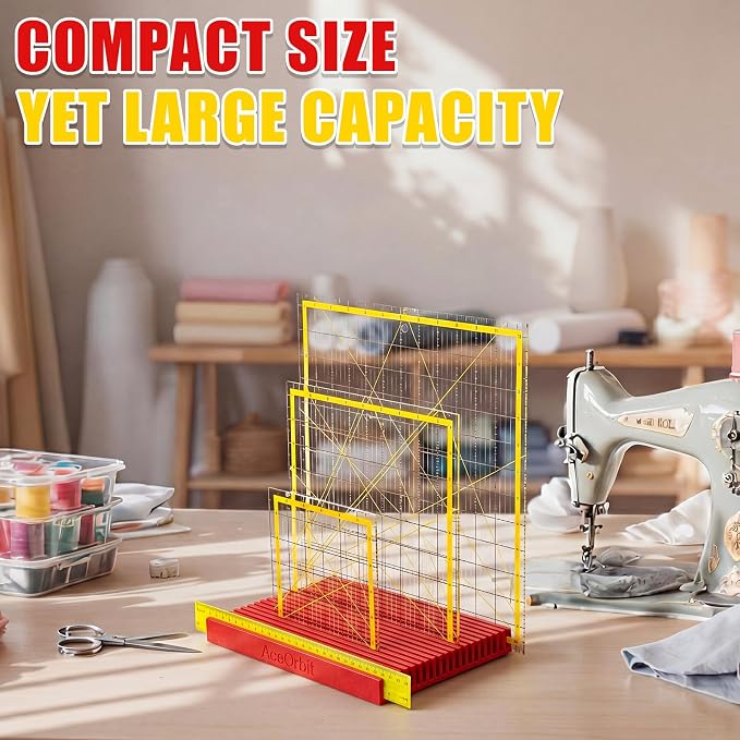 AceOrbit 10 Inch Large-Sized Quilting Rulers Holder, Desktop 20 Slot Ruler - Image 3