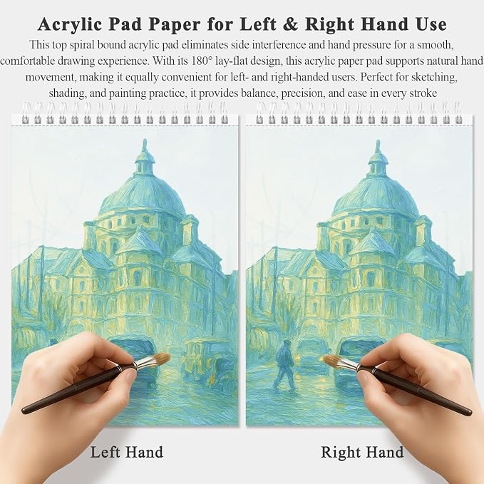 Fuxi 8x10 Sketchbook for Acrylic Paint, 246 lb/ 400gsm Thick Paper for Painting - Image 5