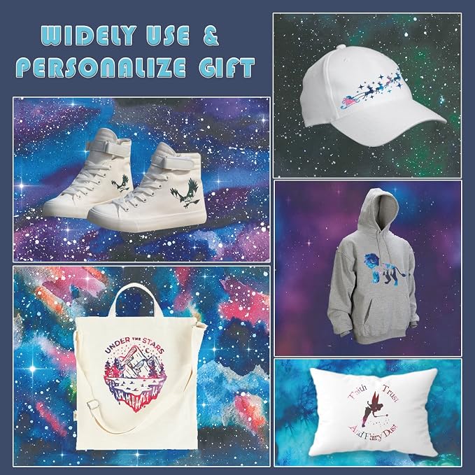 Tintnut Starry Sky Galaxy Heat Transfer Vinyl, PU HTV sheets, easy cut & weed - Image 7