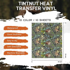 Tintnut Real Tree Camo Heat Transfer Vinyl, 10 Sheets 12x10in Iron on Vinyl | - Image 2