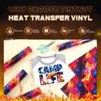 Tintnut Orange Blue Flame Heat Transfer Vinyl, stretch washable, suitable - Image 3