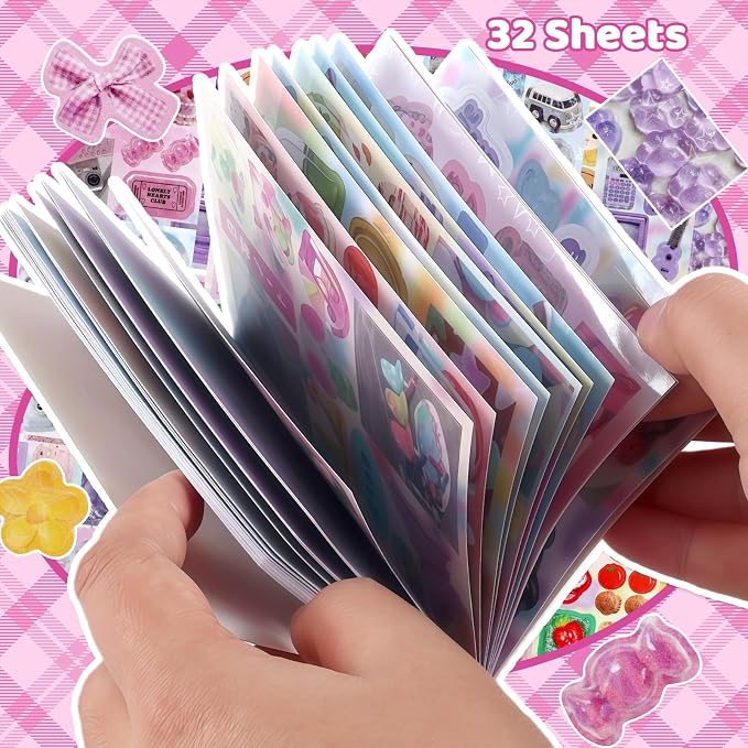Tmtains 32 Sheets Japanese Manga Style Sticker Book 500+Pcs Heisei Retro - Image 4