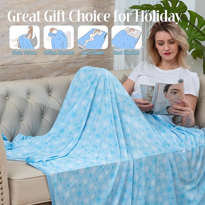 OIGAE Cooling Blanket for Hot Sleepers – Thin Summer Cooling Blanket Queen Size - Image 6