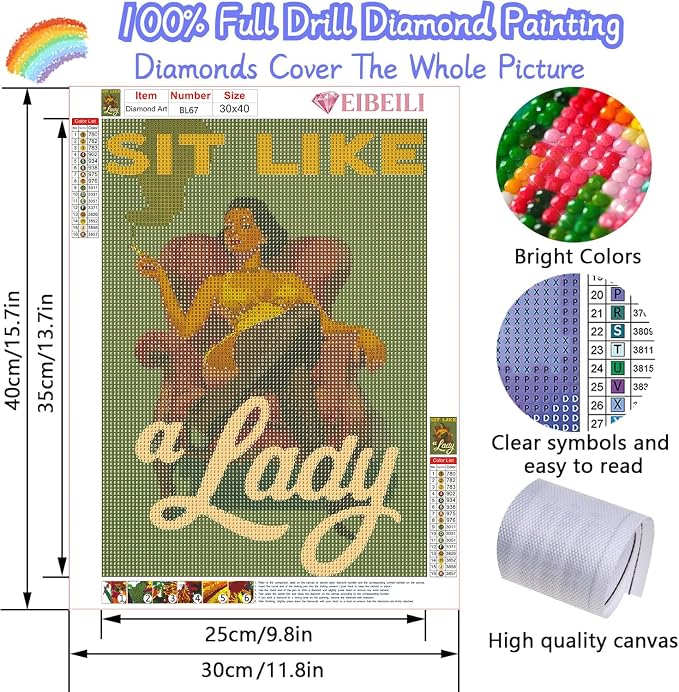 EIBEILI Diamond Art Kits for Adults, Modern Woman Diamond Painting Kits for - Image 2