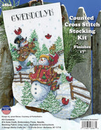 Design Works Crafts Frolicking Snowman Counted Cross Stitch Stocking Kit - Image 2