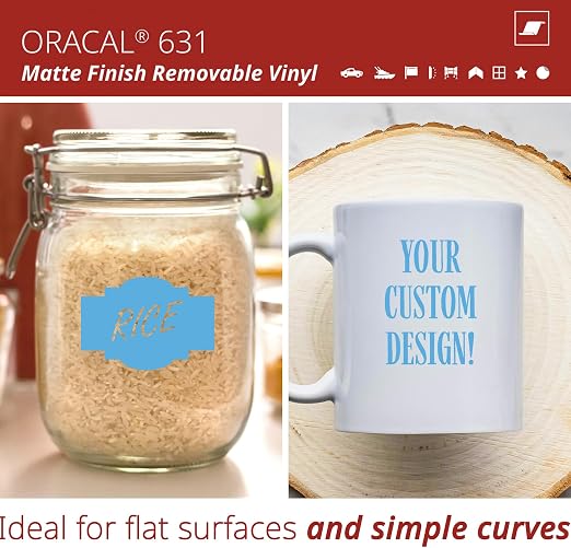 ORACAL 631 Matte Ice Blue Vinyl Durable Roll Easy to Weed Permanent Adhesive - Image 2