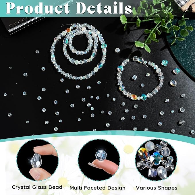 636Pcs Glass Beads for Jewelry Making, AB Color - Image 6
