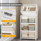 UAMFURI Stackable Storage Bins, 448QT Collapsible Drawers - Image 3
