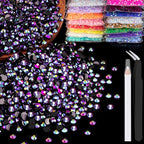 4000pcs 4mm Resin Rhinestones Bulk, Purplish Black AB Flatback Round Jelly by BELLEBOOST