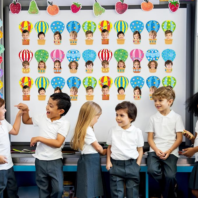 80Pcs Colorful Hot Air Balloons Cutouts Back to School Bulletin Board Hot Air - Image 7