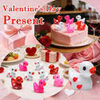 150 Pcs Valentine's Day Resin Mini Ducks Red Pink White Heart Valentines Day - Image 7