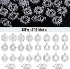 stino 28/48Pcs Stainless Steel Metal Charms | Fadeless, Waterproof, - Image 4