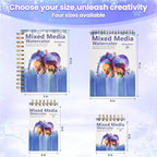 Qlmhudaim Mixed Media Sketchbook 4" x4”| 30 Sheets 140lb/300g | Spiral Bound - Image 2