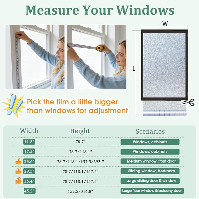 Coavas Window Privacy Film, Frosted Glass Window Film, Decorative Static Cling - Image 9