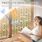 OHTMERU 3D Stained Glass Window Privacy Film, Heat Control UV Blocking Static - Image 3