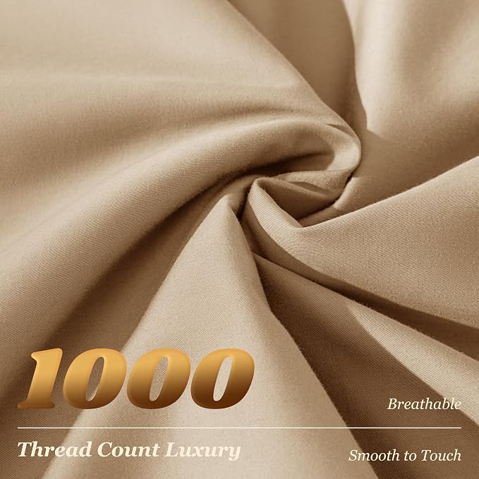 LBRO2M 1000 Thread Count 100% Egyptian Cotton Sheets Set California King Size - Image 3