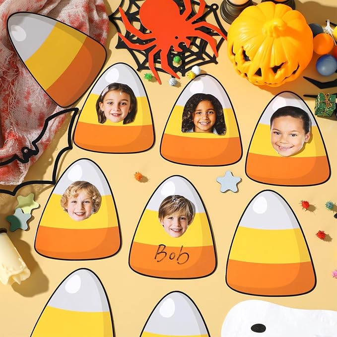 gisgfim 80Pcs Halloween Candy Corn Cutouts Halloween Party Decorations Bulletin - Image 4