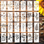 LLOUSSAK 24Pcs Flower Stencils for Painting, Leaf Stencil for Flower Leaf Crafts by Unknown