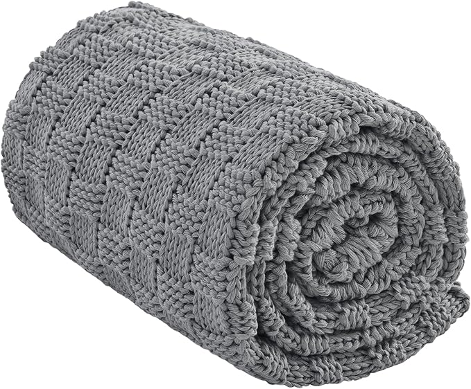 Knitted Weighted Blanket for Adult, No Beads Heavy Blanket 48” x 72'' 15lbs by Unknown