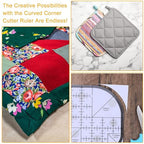 Curved Corner Cutter Quilting Ruler Acrylic Sewing Patchwork Ruler Quilting - Image 4