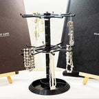 2pcs black 2 Tier Rotating Jewelry Display Stand, Necklace Holder, Jewelry Tree - Image 5