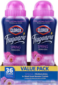 Clorox Fraganzia Laundry Scent Booster Crystals in Spring Scent - Scented In-Wash Freshener Beads for Fresh, Clean, Great Smelling Clothes and Linens, 18 Oz - 2 Pack