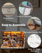 DIY Miniature House Kit – Mini House Book Nook Kit Bookend Bookcase Craft - Image 2