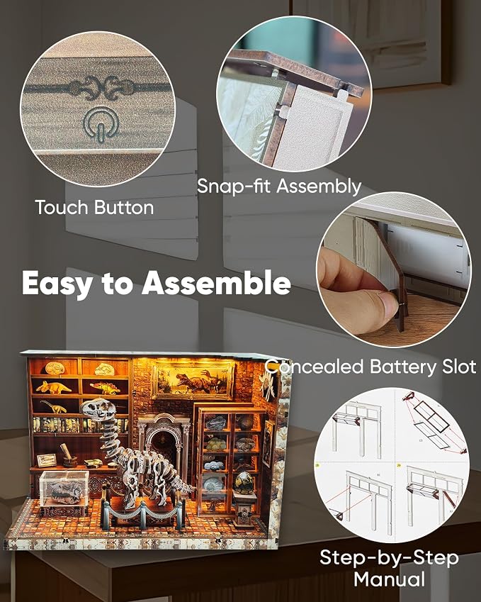 DIY Miniature House Kit – Mini House Book Nook Kit Bookend Bookcase Craft - Image 2