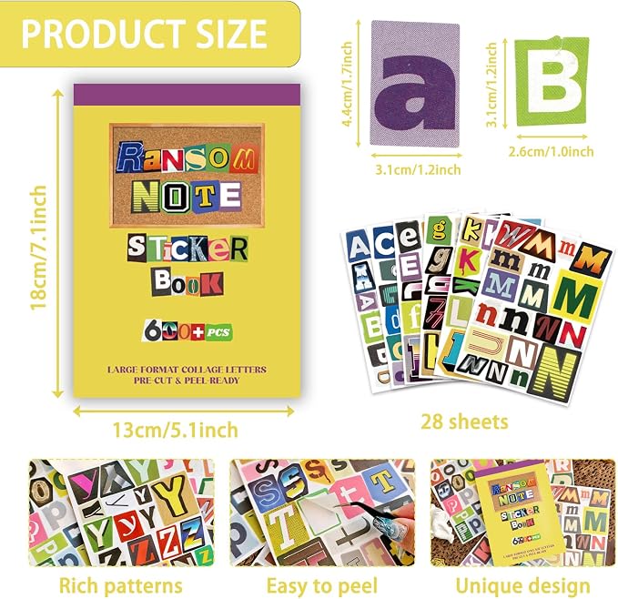 Retro Alphabet Letter Stickers Book - Image 2
