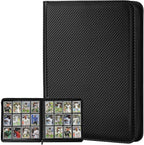 12 Pocket Ringless Side Loading Trading Card Binder, 720 Cards PU Fixed Page by GERMUN
