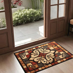 Vintage Tile Faux Cashmere Non-Slip Rug 15.7x23.6 Inches, Washable Low Pile - Image 2
