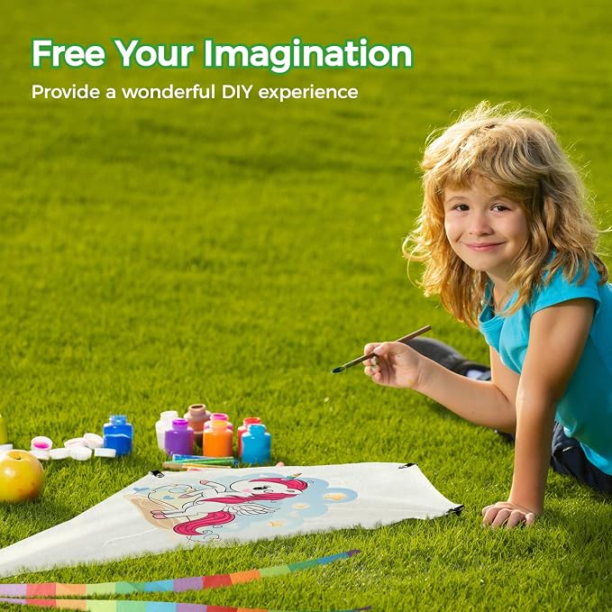 B bangcool DIY Kids Kite Blank Kites Making Painting White Paper Blank Kites - Image 5