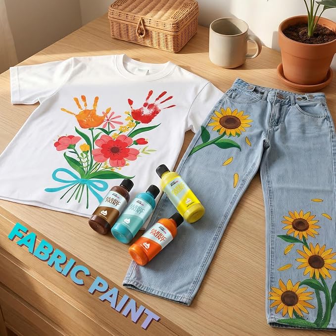 10 Colors Fabric Paint for Clothes, Non-Toxic & Permanent, Washer Safe Soft - Image 9