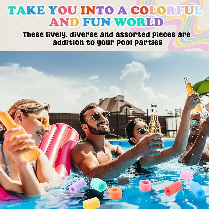 Frienda 120 Pcs Pool Noodles Bits Multicolor Craft Small Size Versatile Mixed - Image 5