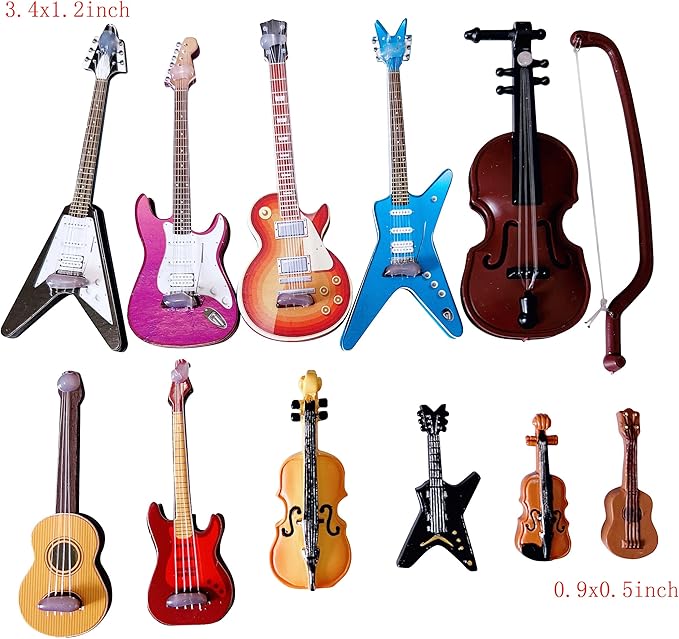 25pcs Mini Musical Instruments Decoration Piano Violin Trumpet Guitar Saxophone - Image 3