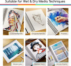 MEEDEN Mixed Media Paper Pad: 8" x 10" 112lb/165gsm Spiral Bound Mixed Media - Image 6